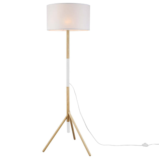 Natalie Tripod Floor Lamp White Natural EEI-5305-WHI-NAT