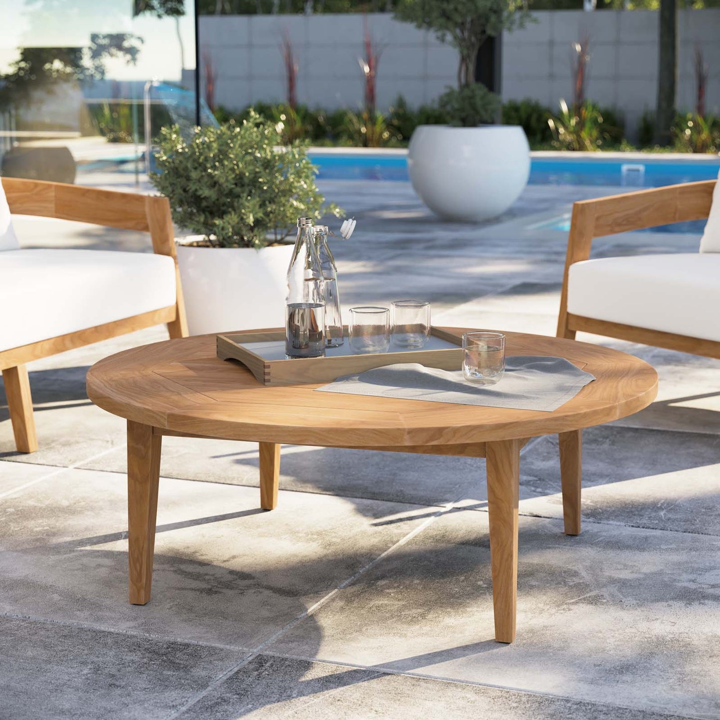 Brisbane Teak Wood Outdoor Patio Coffee Table Natural EEI-5603-NAT
