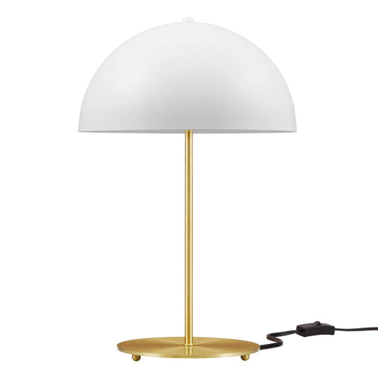 Ideal Metal Table Lamp White Satin Brass EEI-5629-WHI-SBR