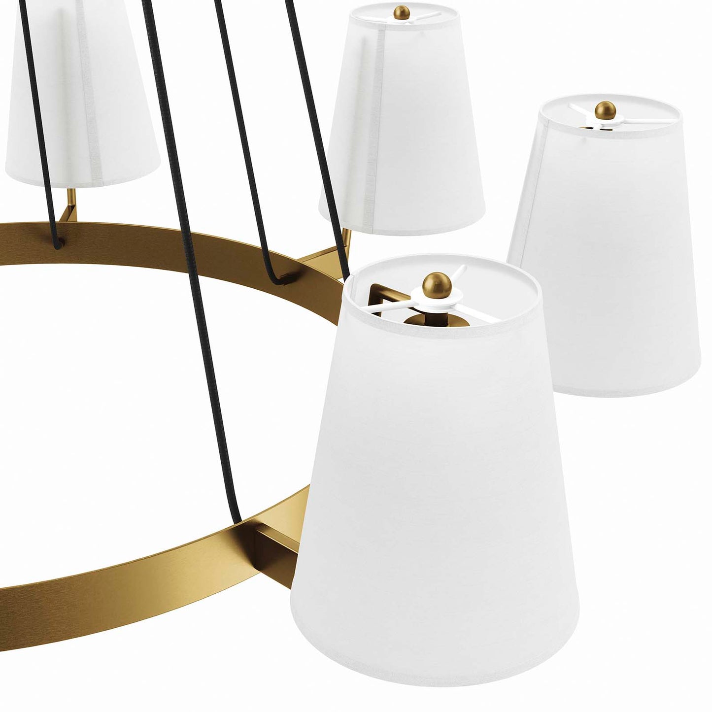 Surround 8-Light Chandelier White Satin Brass EEI-5641-WHI-SBR
