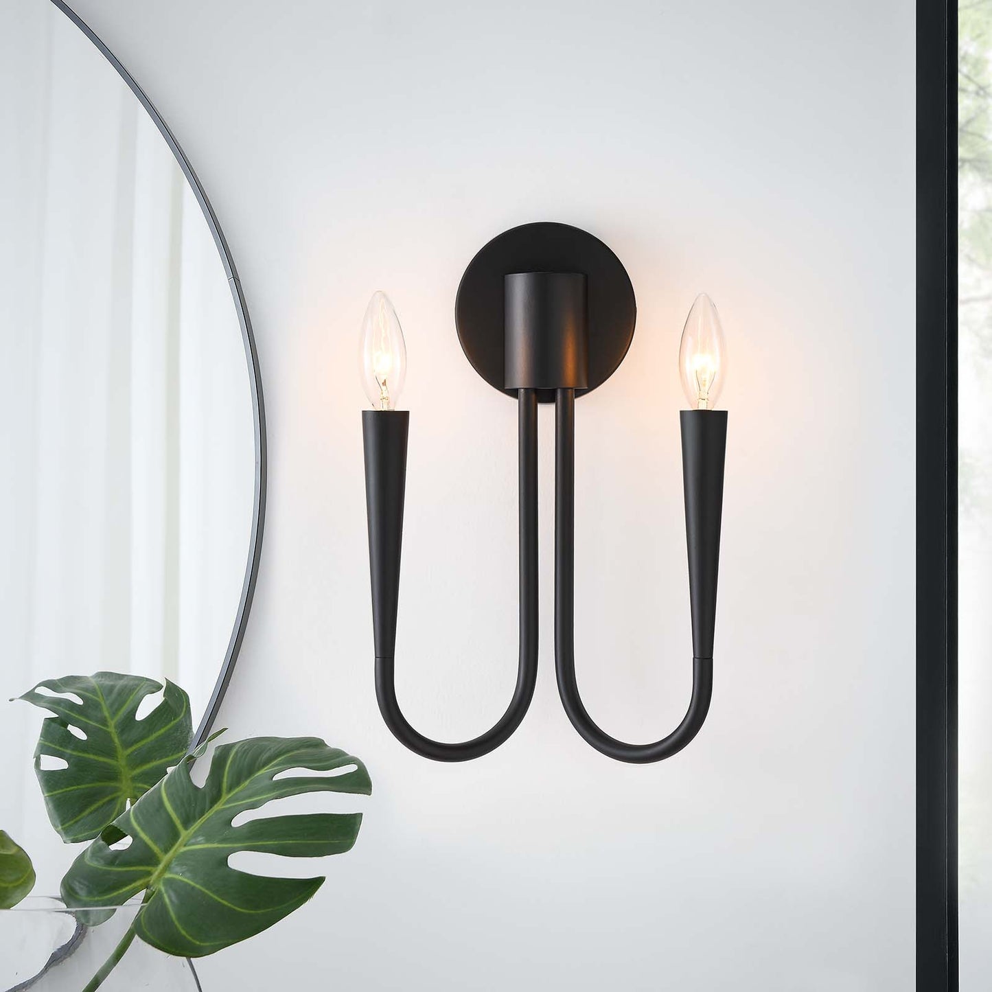 Penrose 2-Light Wall Sconce Black
