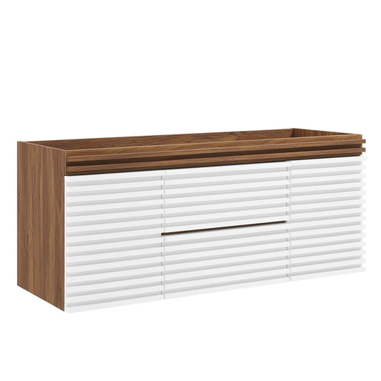 Render 48" Single Sink Compatible (Not Included) Bathroom Vanity Cabinet White Walnut EEI-5866-WHI-WAL