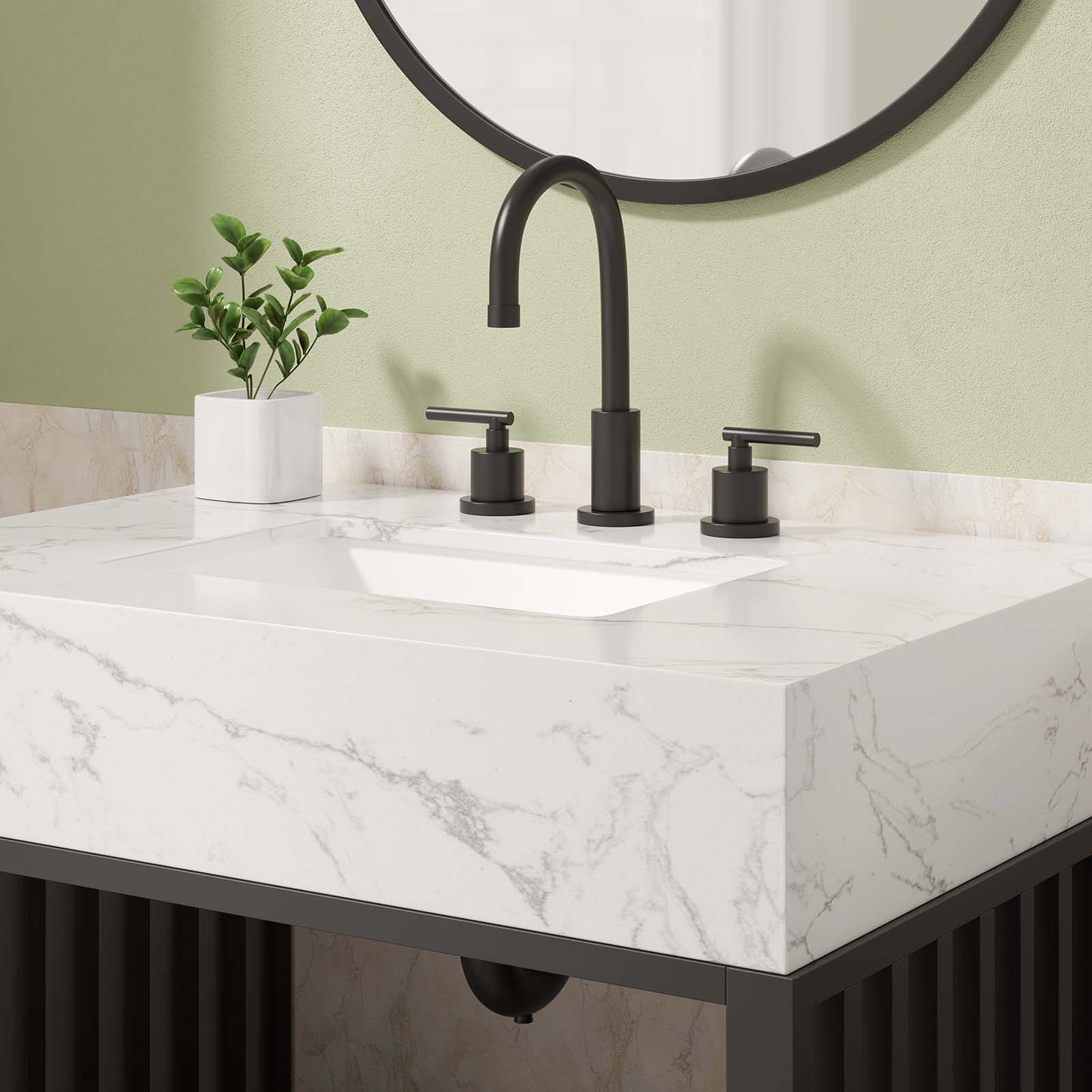 Gridiron 30" Bathroom Vanity White Black