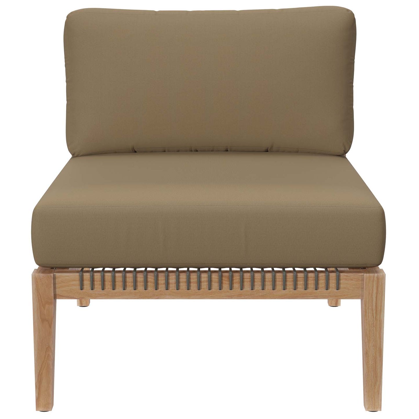 Clearwater Outdoor Patio Teak Wood Sofa Gray Light Brown EEI-6120-GRY-LBR