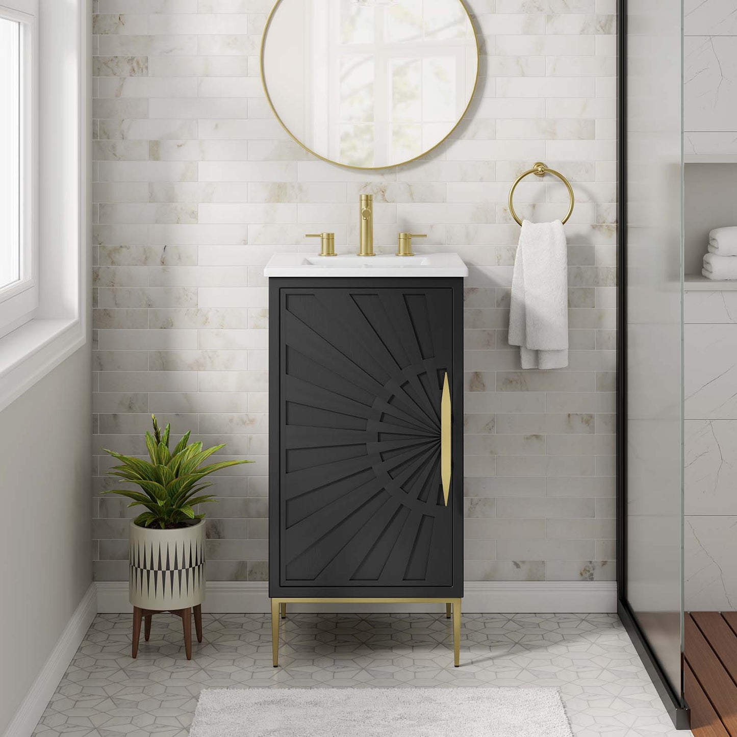 Awaken 18" Bathroom Vanity White Black