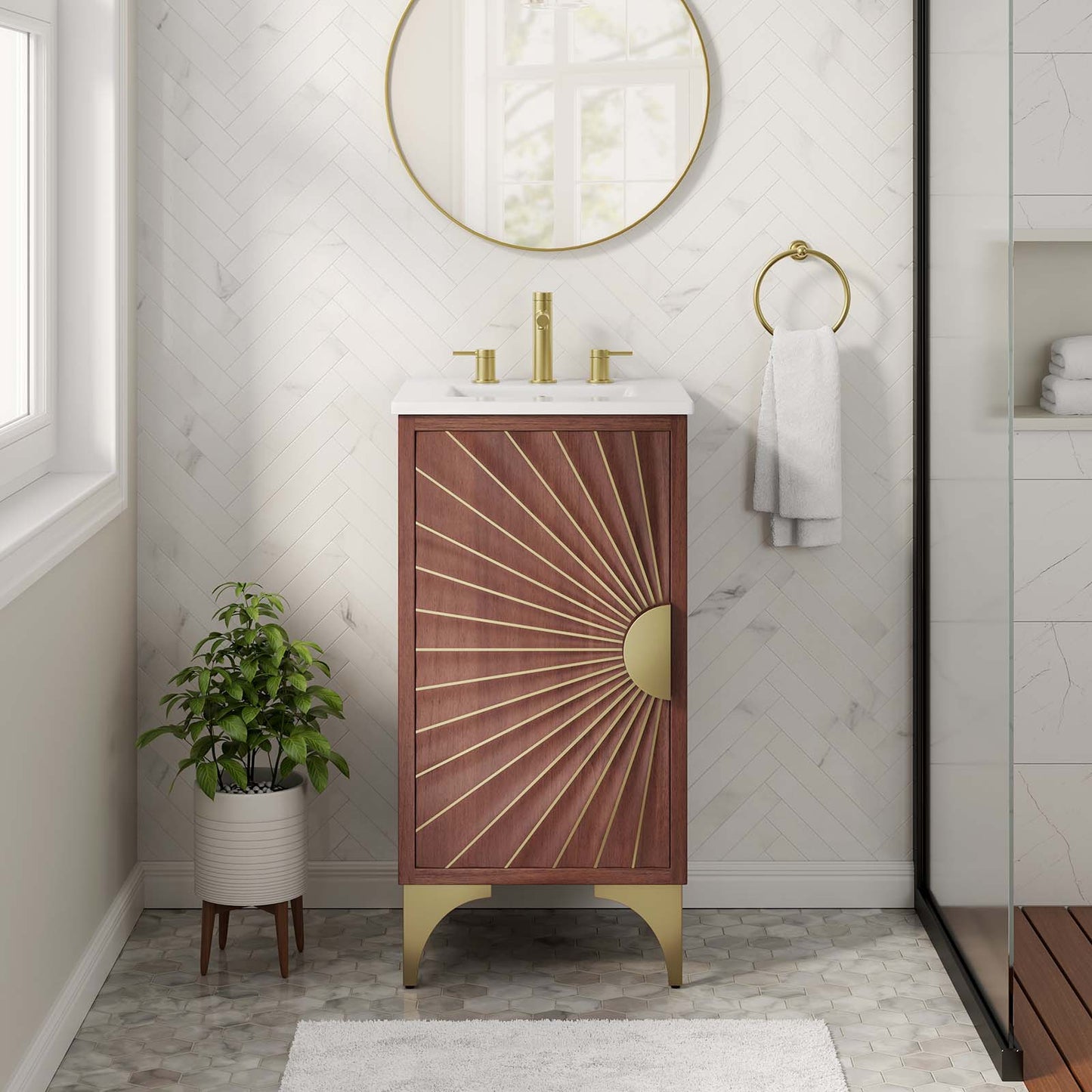 Daylight 18" Bathroom Vanity White Walnut