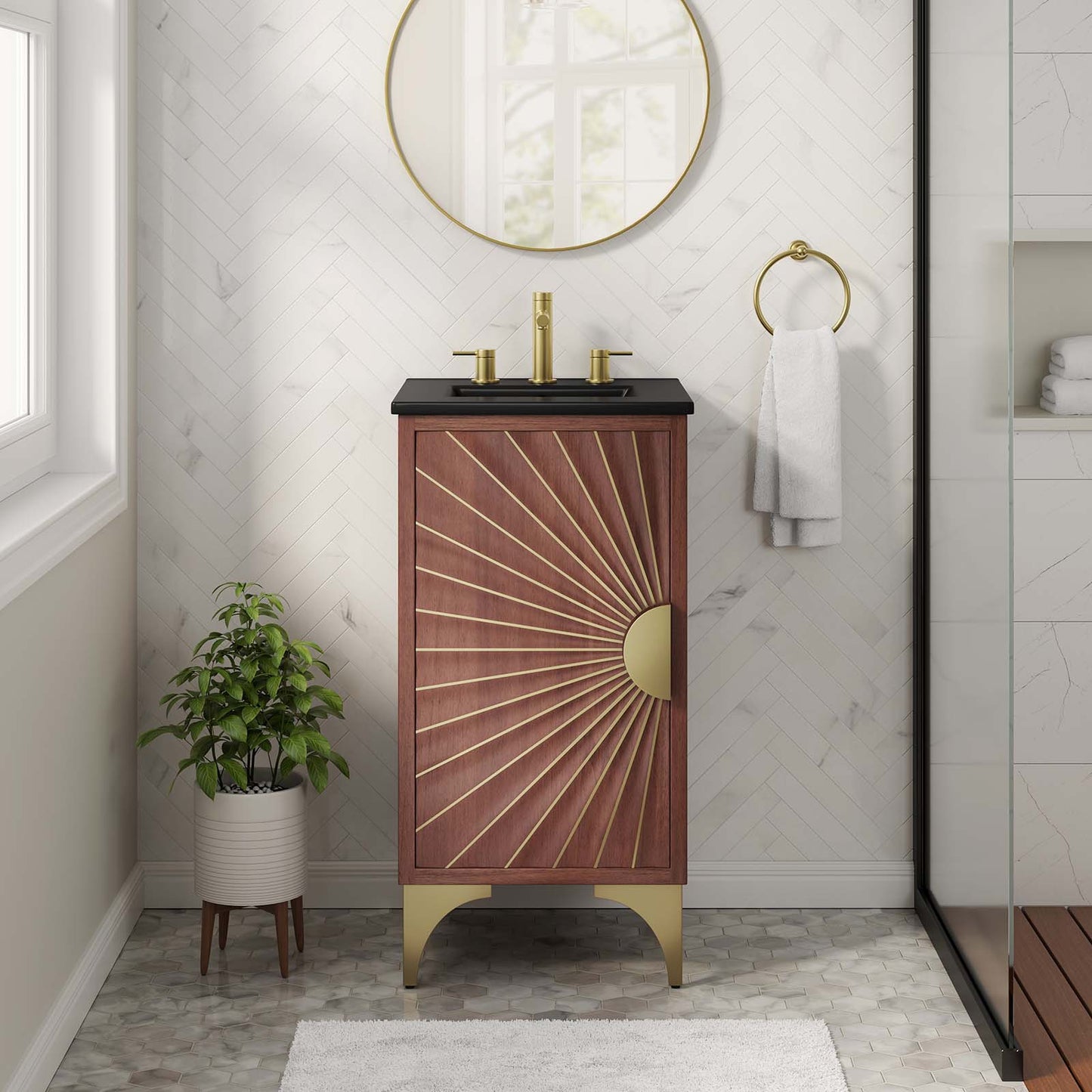 Daylight 18" Bathroom Vanity Black Walnut
