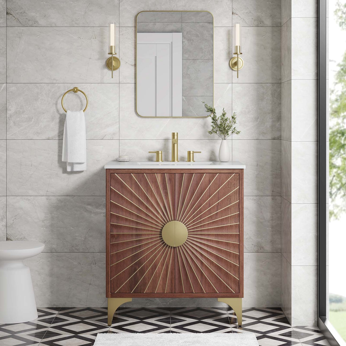 Daylight 30" Bathroom Vanity White Walnut