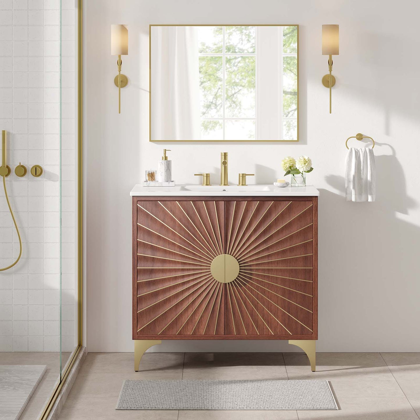 Daylight 36" Bathroom Vanity White Walnut