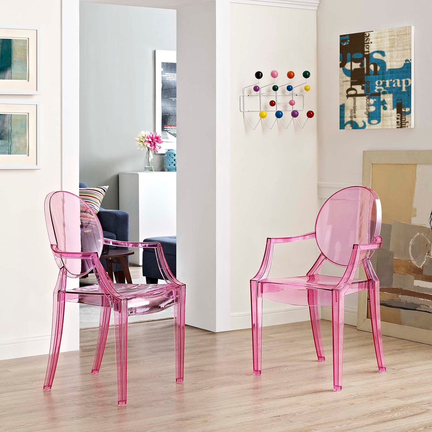Casper Dining Armchairs Set of 2 Pink