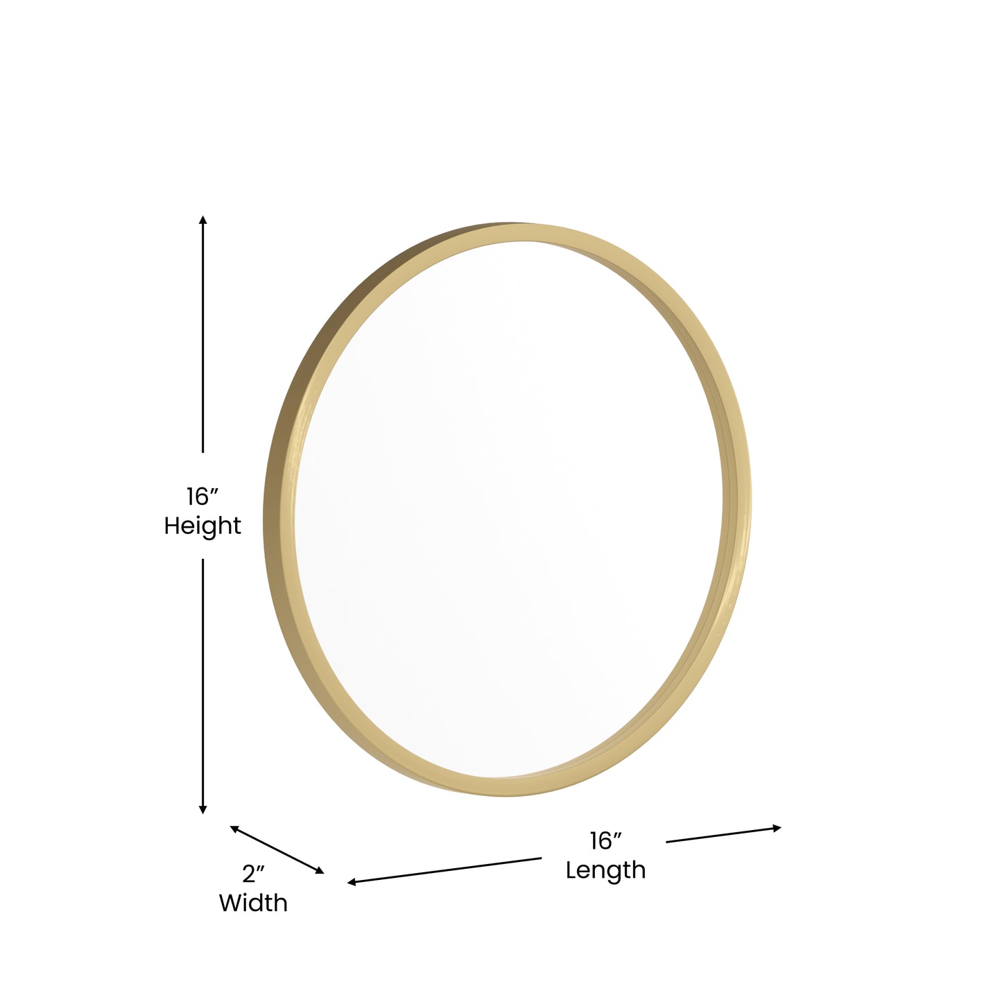 Gold 16" Round Wall Mirror HFKHD-6GD-CRE8-191315-GG