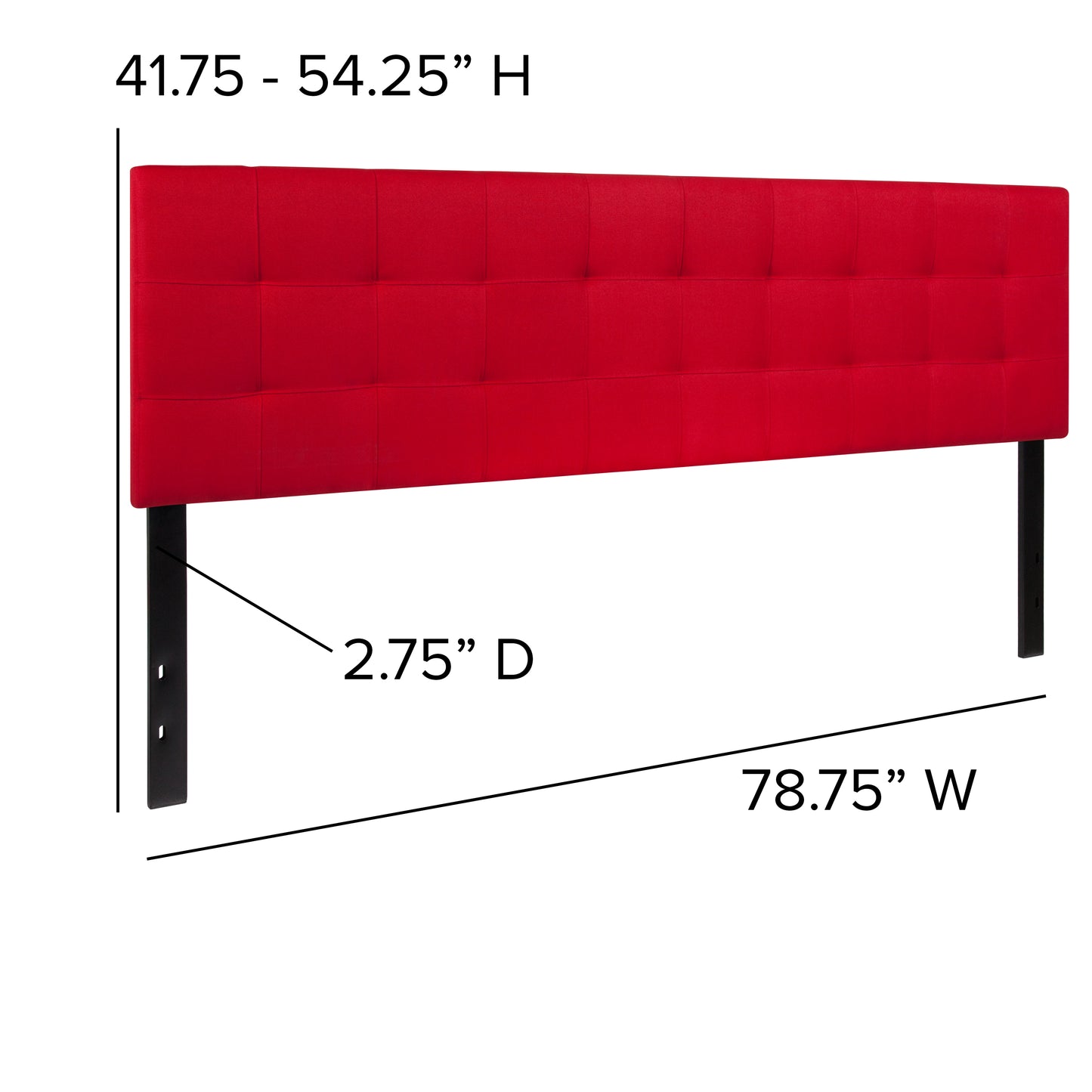 King Headboard-Red Fabric HG-HB1704-K-R-GG