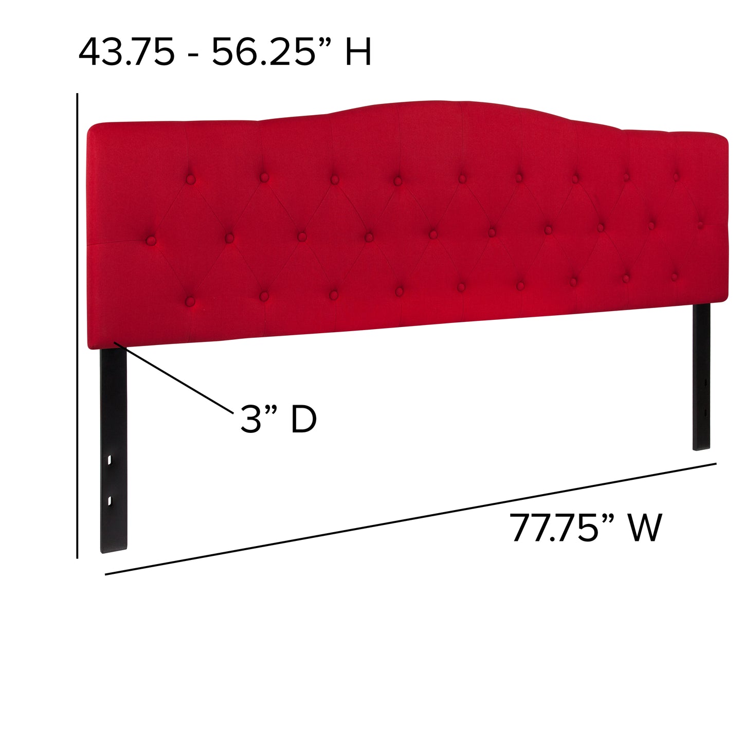 King Headboard-Red Fabric HG-HB1708-K-R-GG