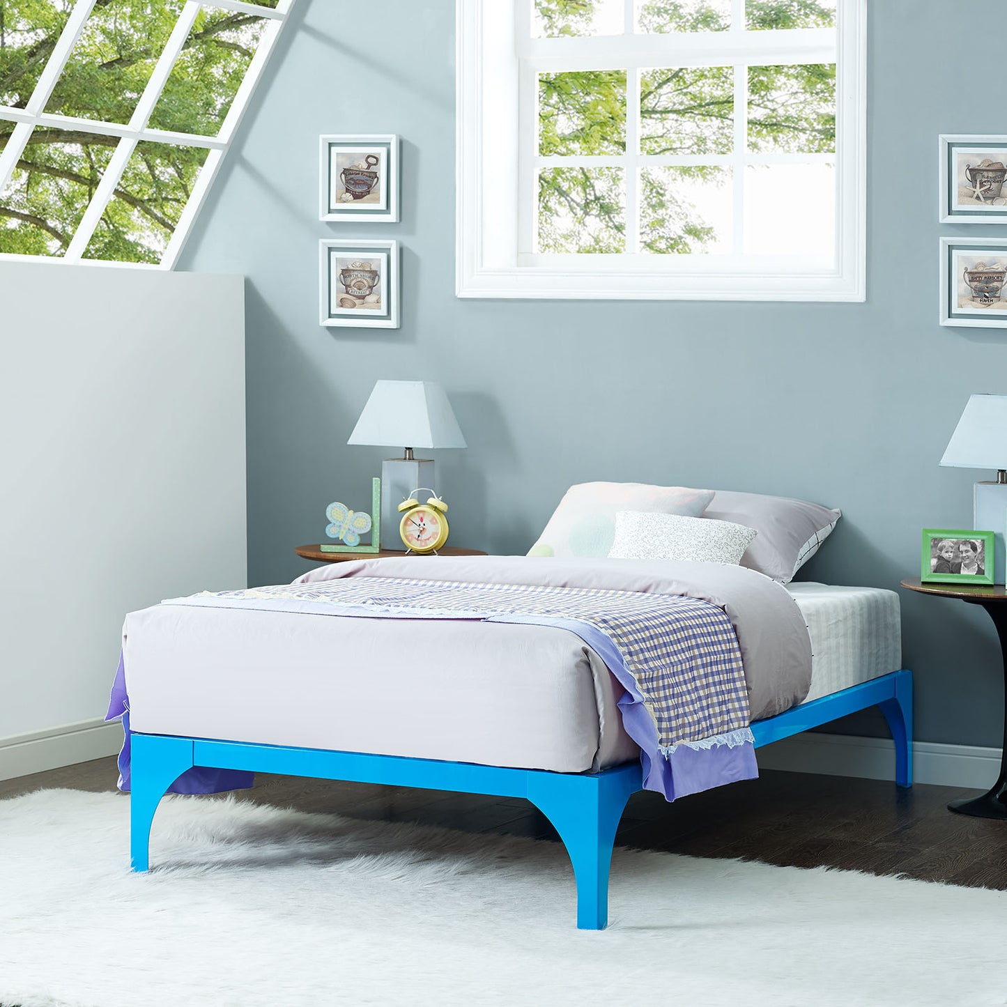 Ollie Twin Bed Frame Light Blue MOD-5747-LBU