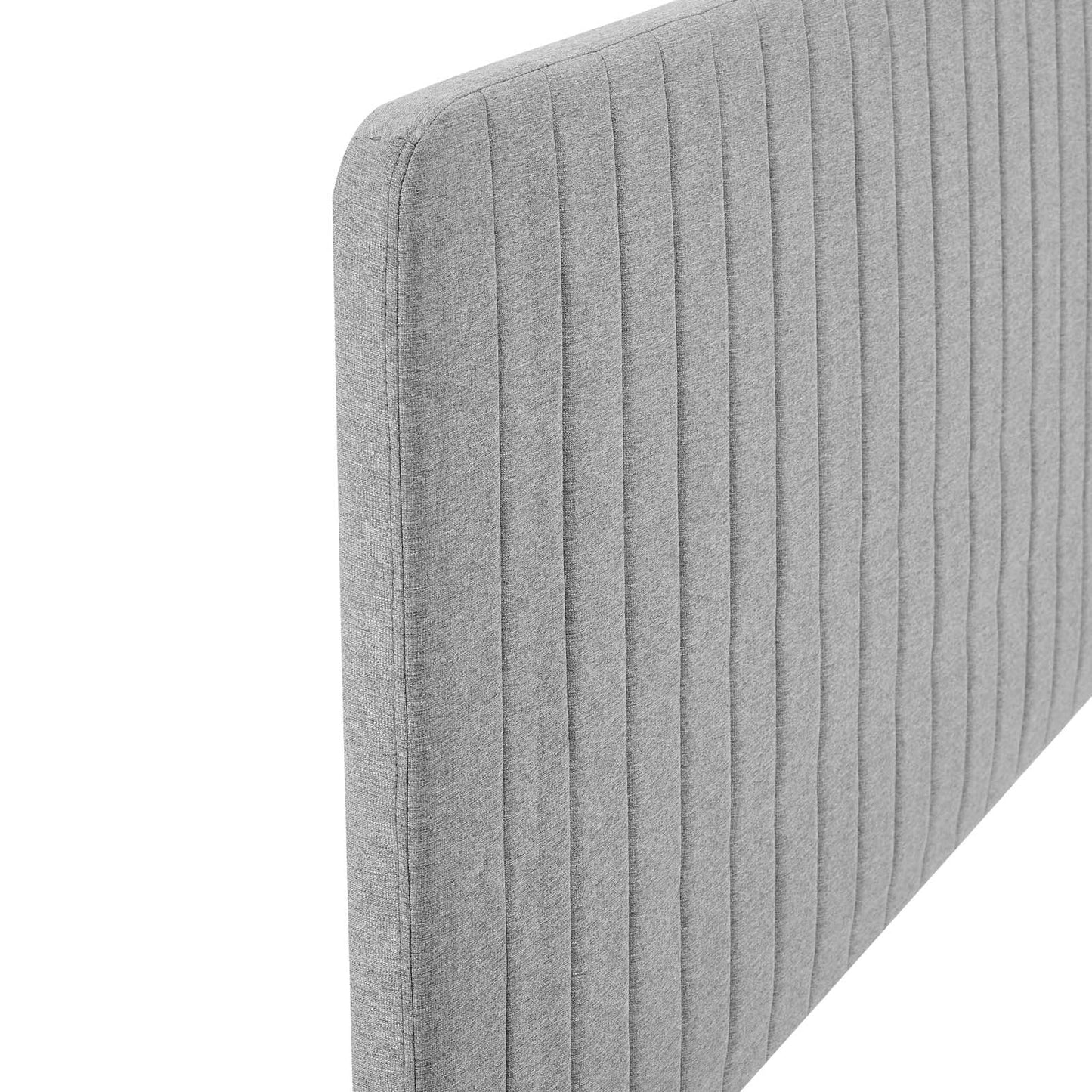 Milenna Channel Tufted Upholstered Fabric Twin Headboard Light Gray MOD-6338-LGR