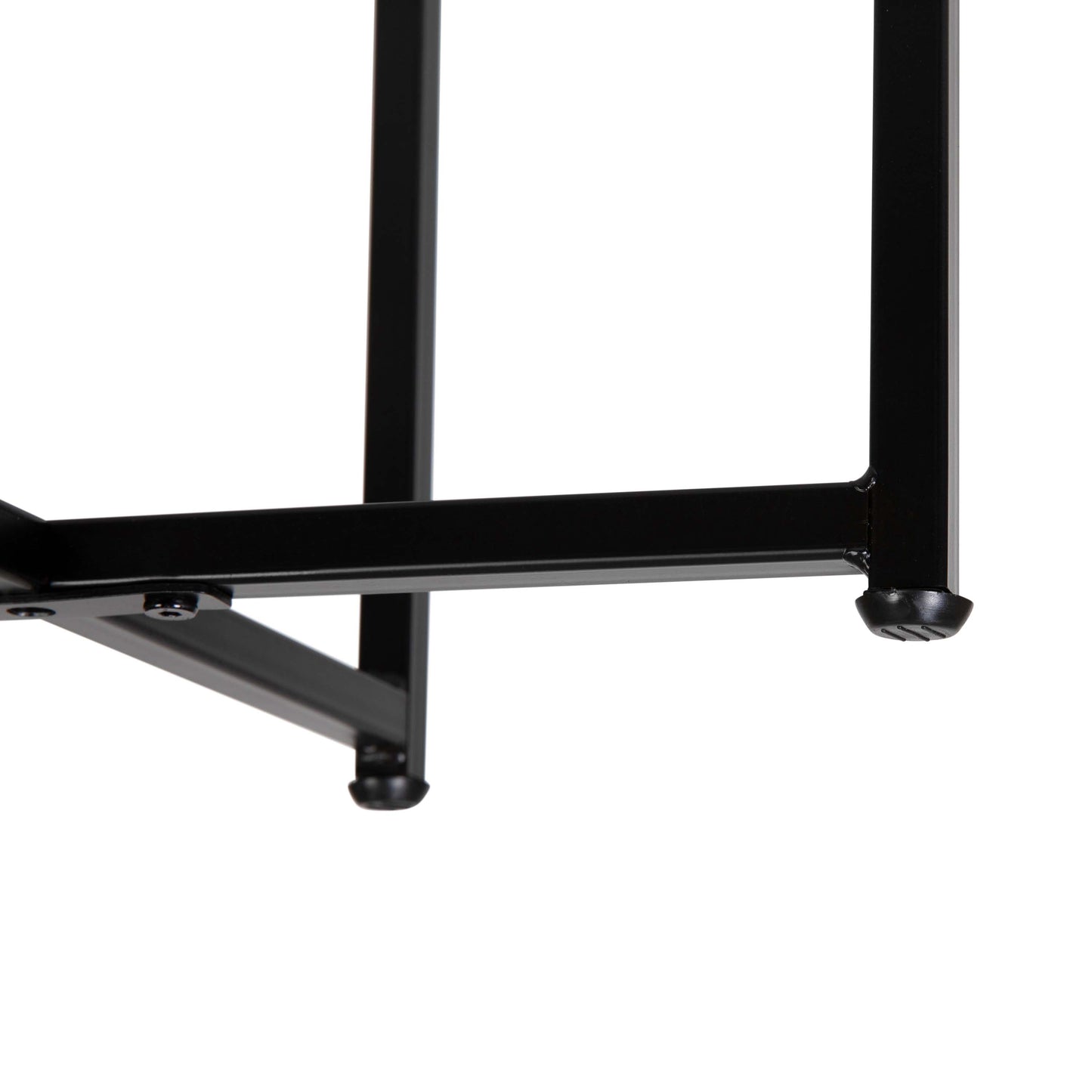 Walnut End Table-Black Frame NAN-JH-1787ET-WAL-BK-GG