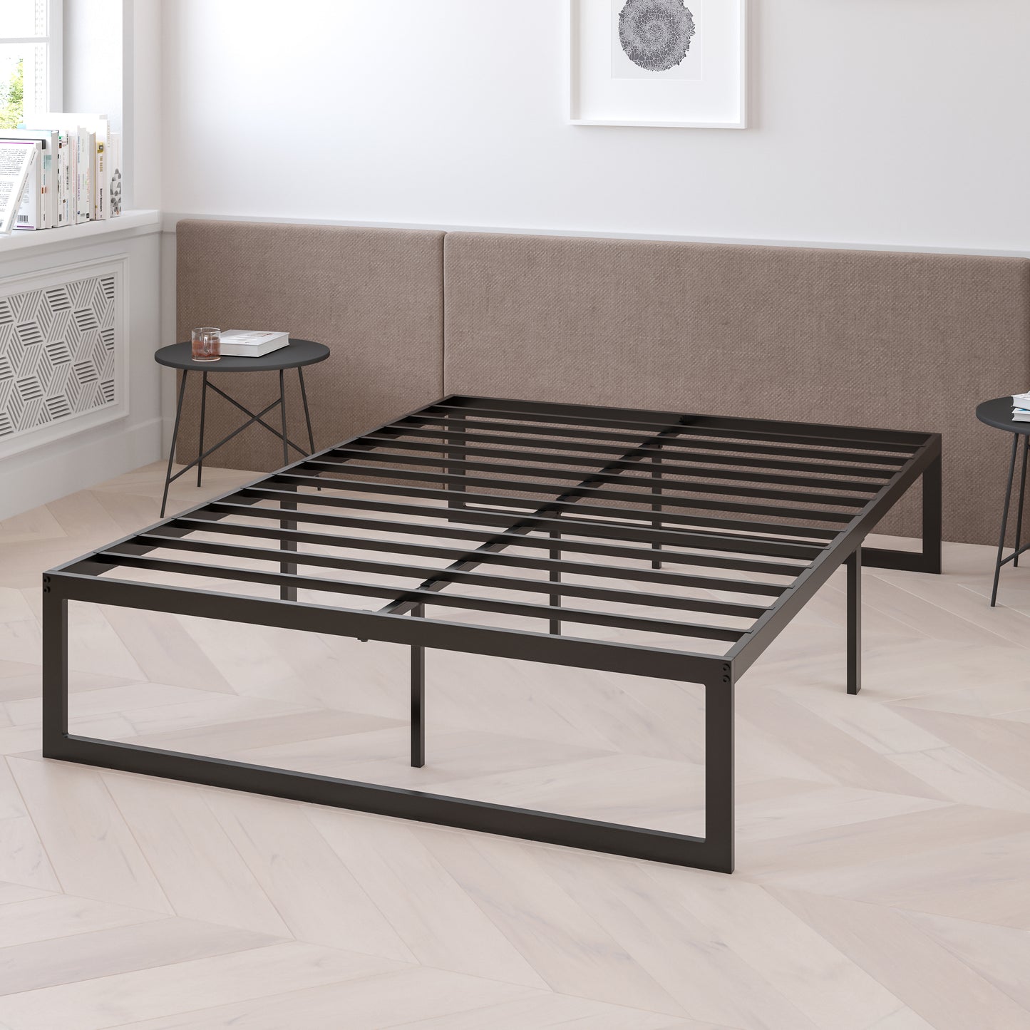 Full Bed Frame & Mattress Set XU-BD10001-10PSM-F-GG
