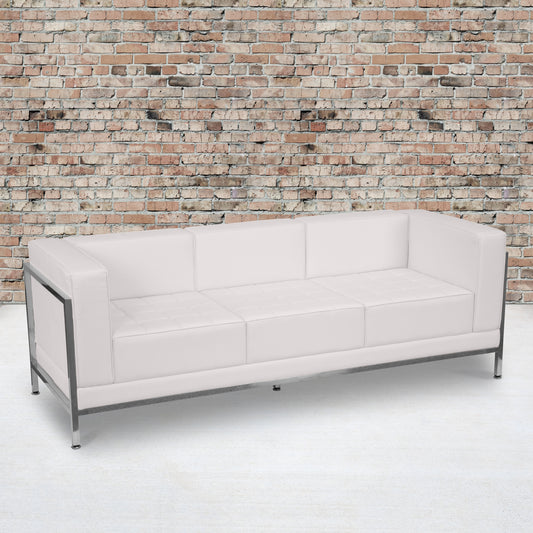 White Leather Sofa ZB-IMAG-SOFA-WH-GG