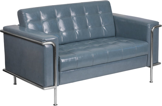 Gray Leather Loveseat ZB-LESLEY-8090-LS-GY-GG