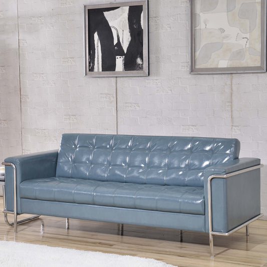 Gray Leather Sofa ZB-LESLEY-8090-SOFA-GY-GG
