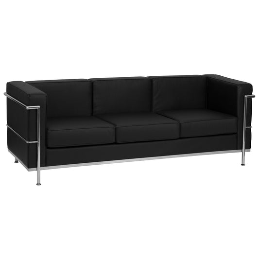 Black Leather Sofa ZB-REGAL-810-3-SOFA-BK-GG
