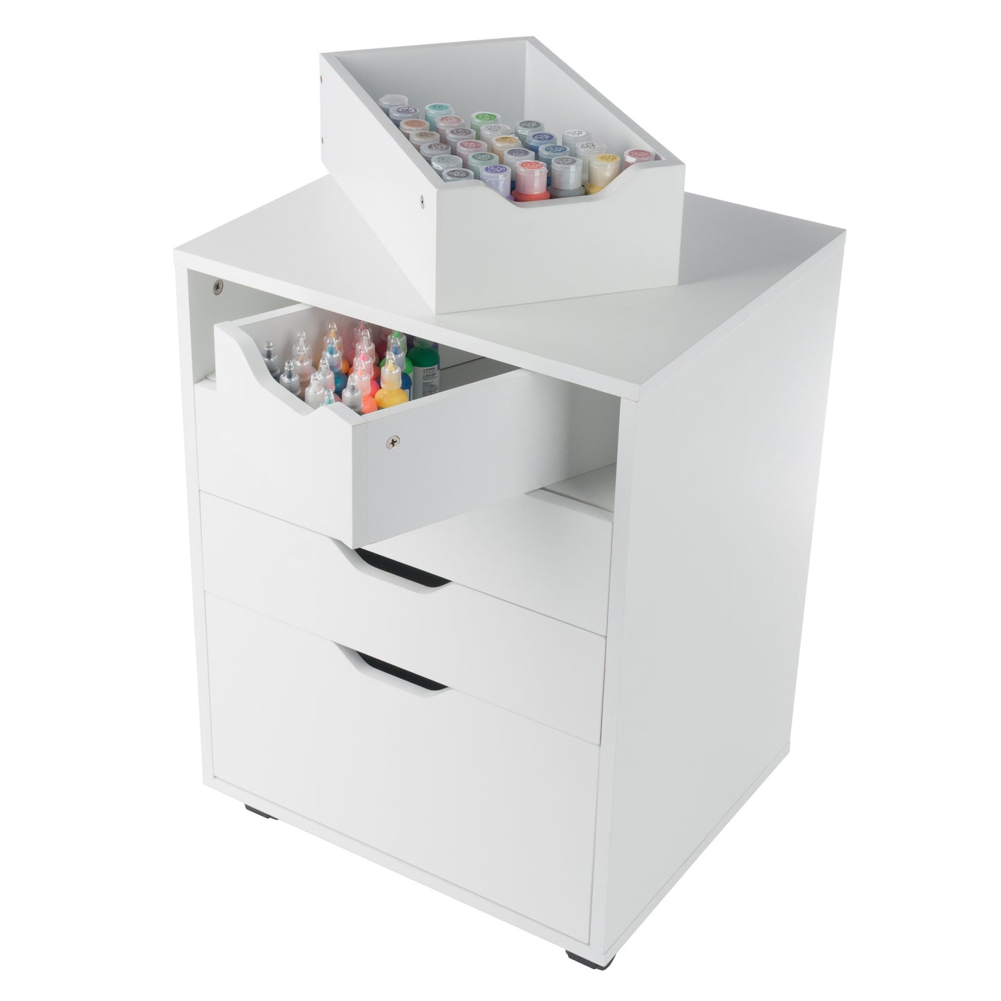 Halifax Bins & Drawers Storage Mobile Cabinet, White