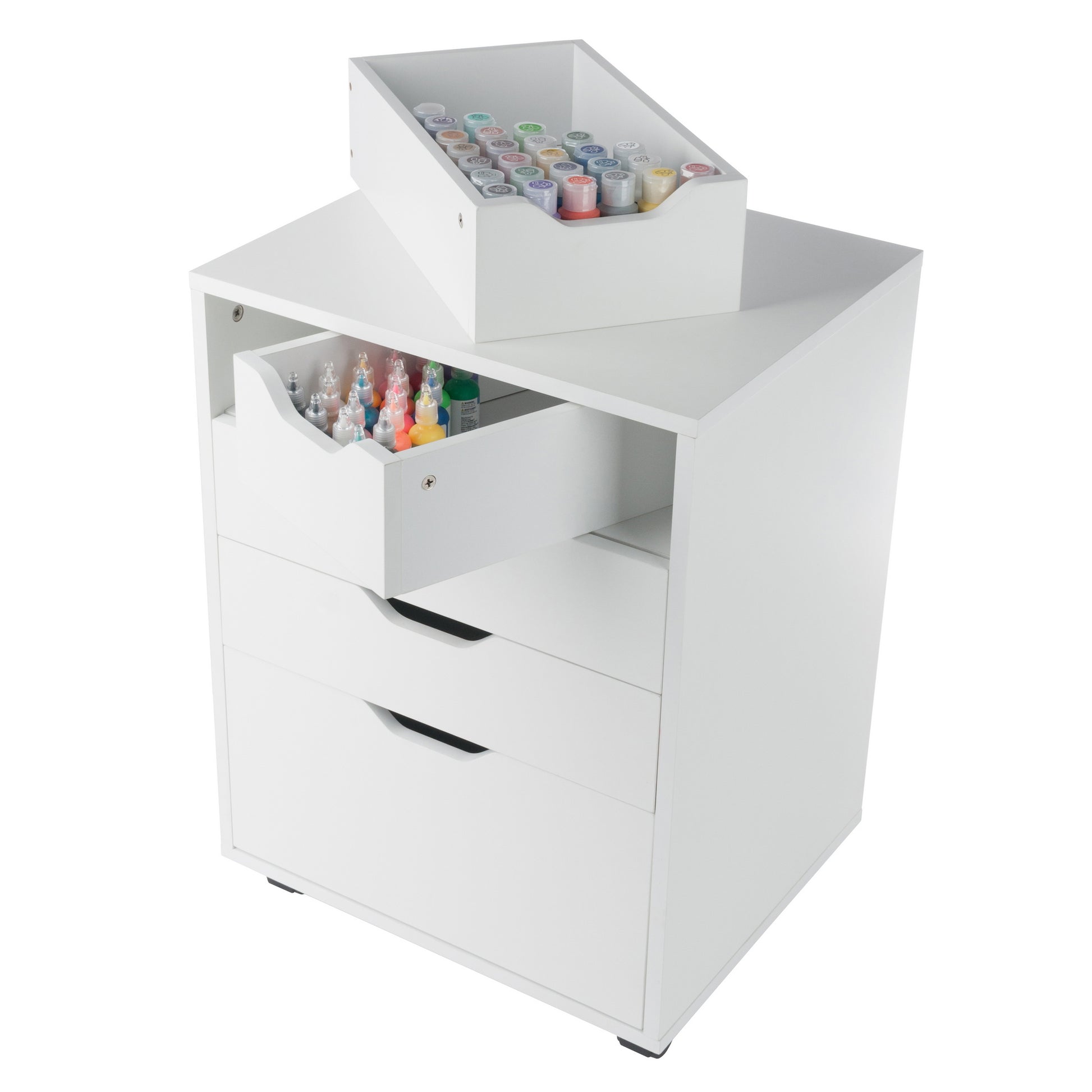 Halifax Bins & Drawers Storage Mobile Cabinet, White