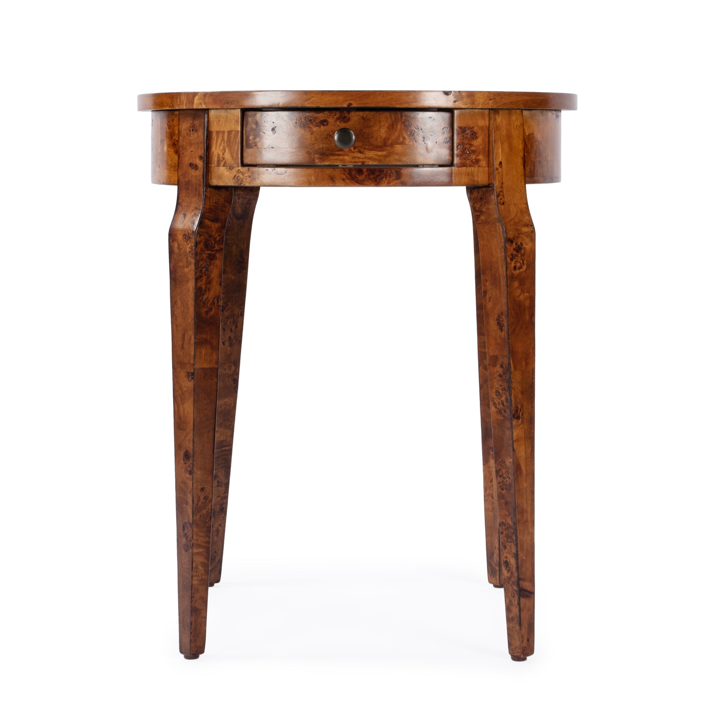 Archer 1 Drawer Burl Side Table in Light Brown 0341442