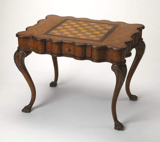 Butler Specialty Company Bianchi 39 in. W Rectangular Wood Traditional 1 Drawer Game Table with Reversible Top, Medium Brown