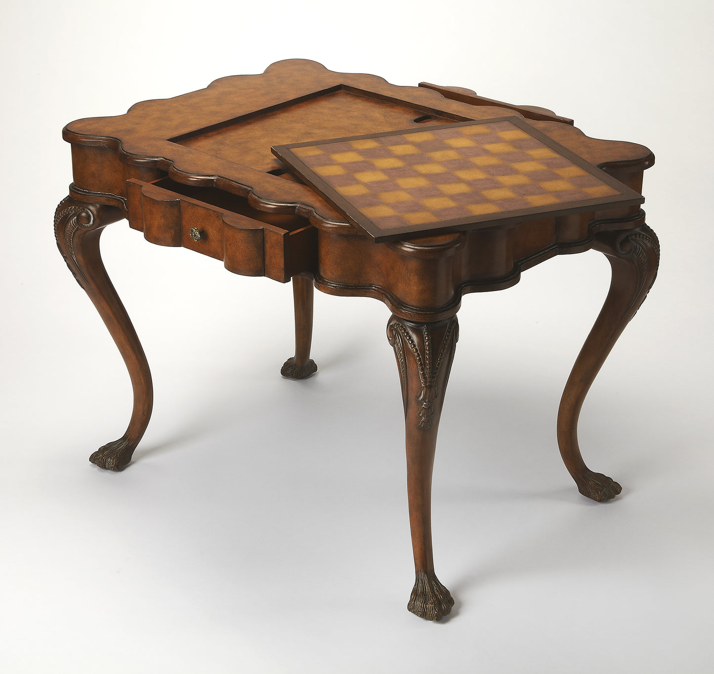 Butler Specialty Company Bianchi 39 in. W Rectangular Wood Traditional 1 Drawer Game Table with Reversible Top, Medium Brown