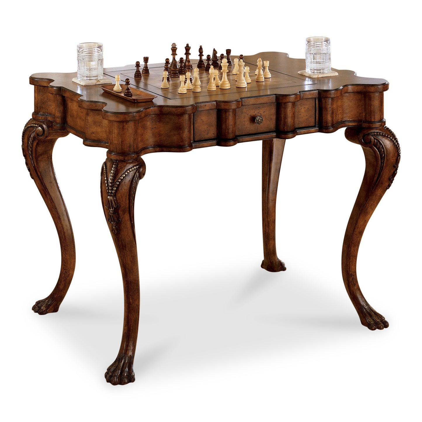 Butler Specialty Company Bianchi 39 in. W Rectangular Wood Traditional 1 Drawer Game Table with Reversible Top, Medium Brown