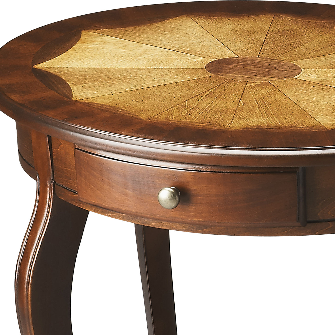 Butler Specialty Company Jeanette 24.5 in. W Oval Wood 1 Drawer Side Table with Lower Open Shelf, Dark Brown