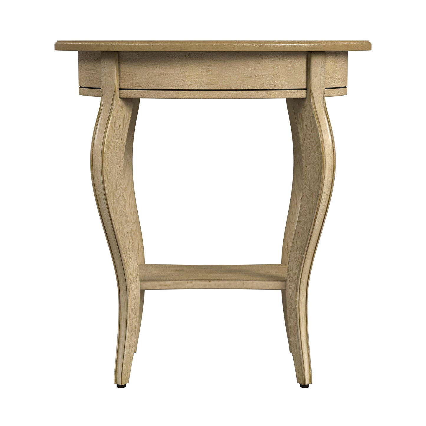 Butler Specialty Company Jeanette 24.5 in. W Oval Wood 1 Drawer Side Table with Lower Open Shelf, Beige