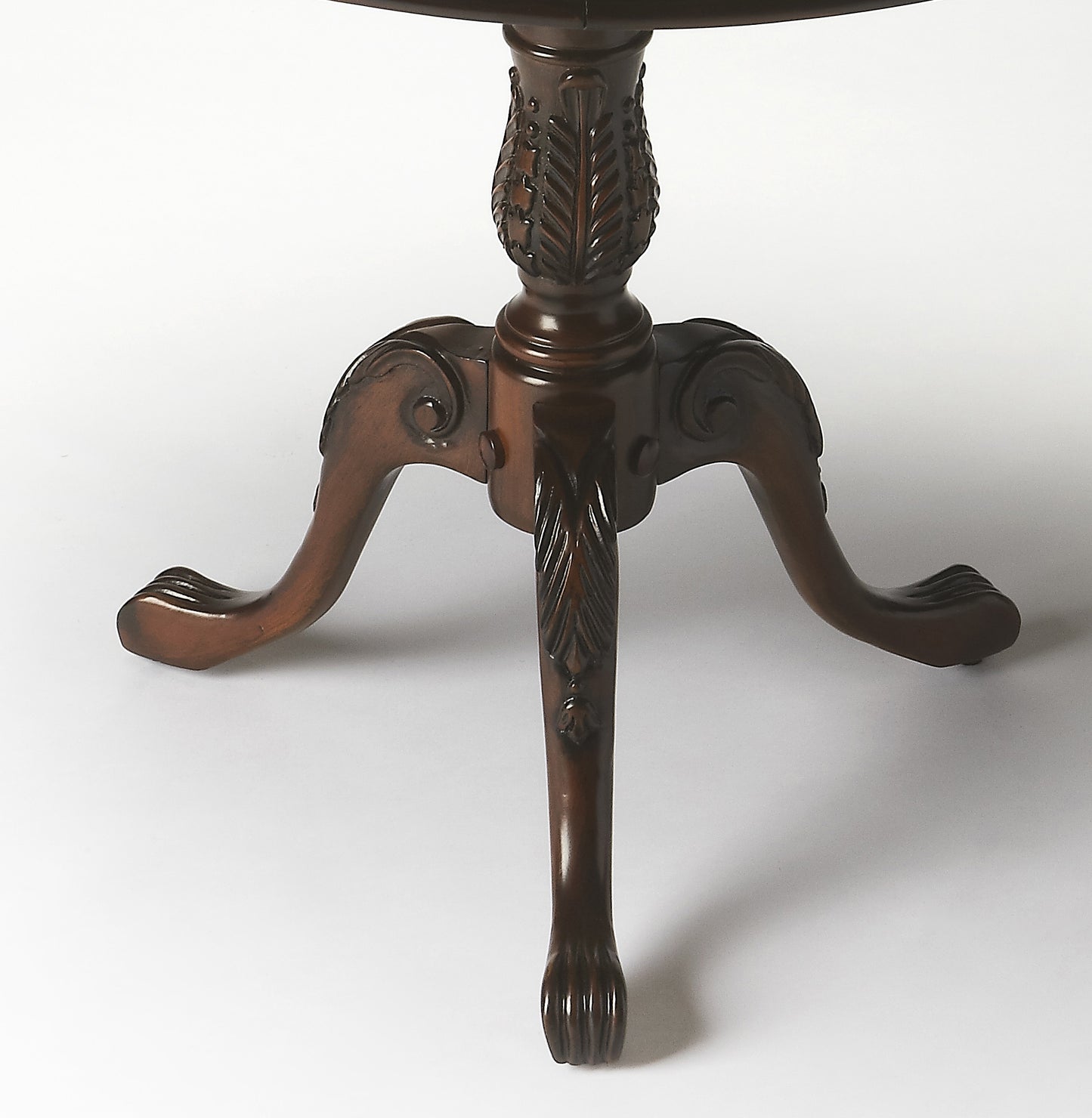 Butler Specialty Company Carissa 30 in. W Round Wood 3 Leg Pedestal Base Foyer Table, Medium Brown