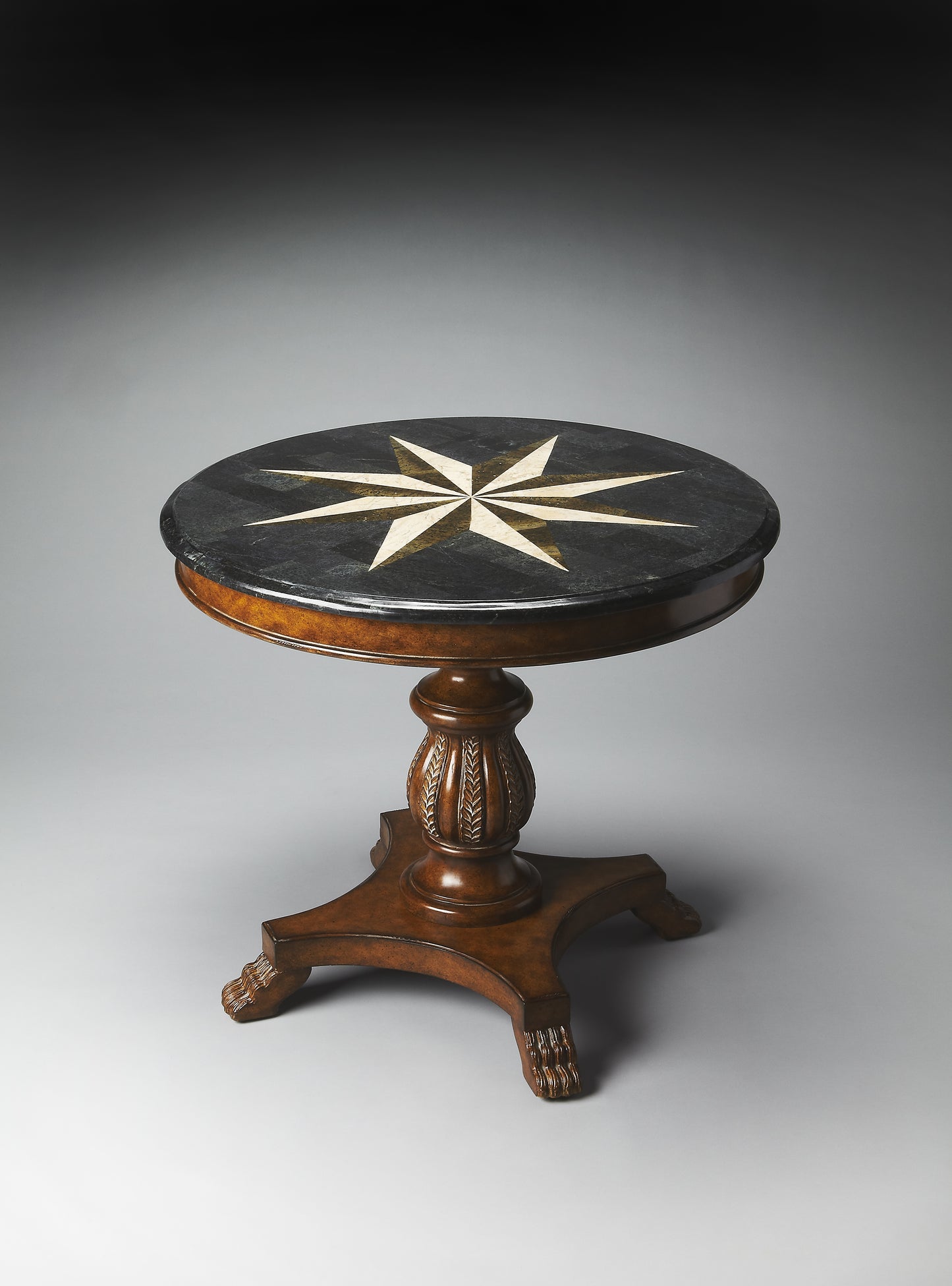 Andorra Fossil Stone 36" Foyer Table in Multi-Color,Brown 0545070