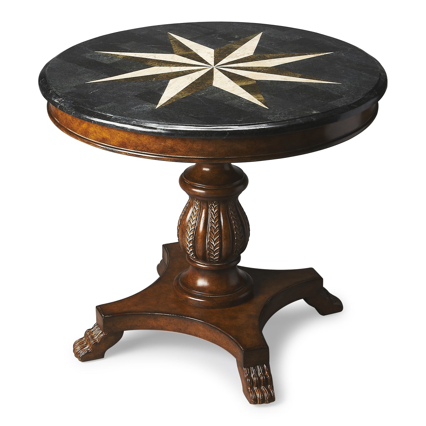 Andorra Fossil Stone 36" Foyer Table in Multi-Color,Brown 0545070