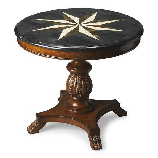 Andorra Fossil Stone 36" Foyer Table in Multi-Color,Brown  0545070