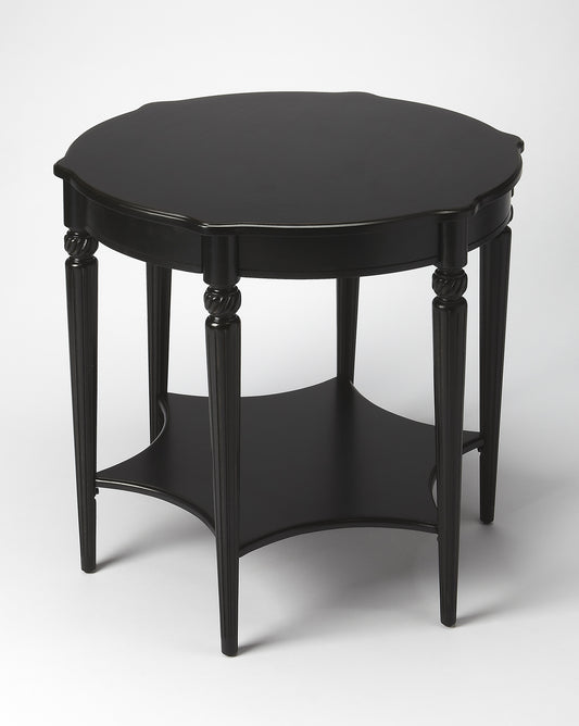 Butler Specialty Company Bainbridge 28 in. W Round Wood Side Table with Lower Open Shelf, Black