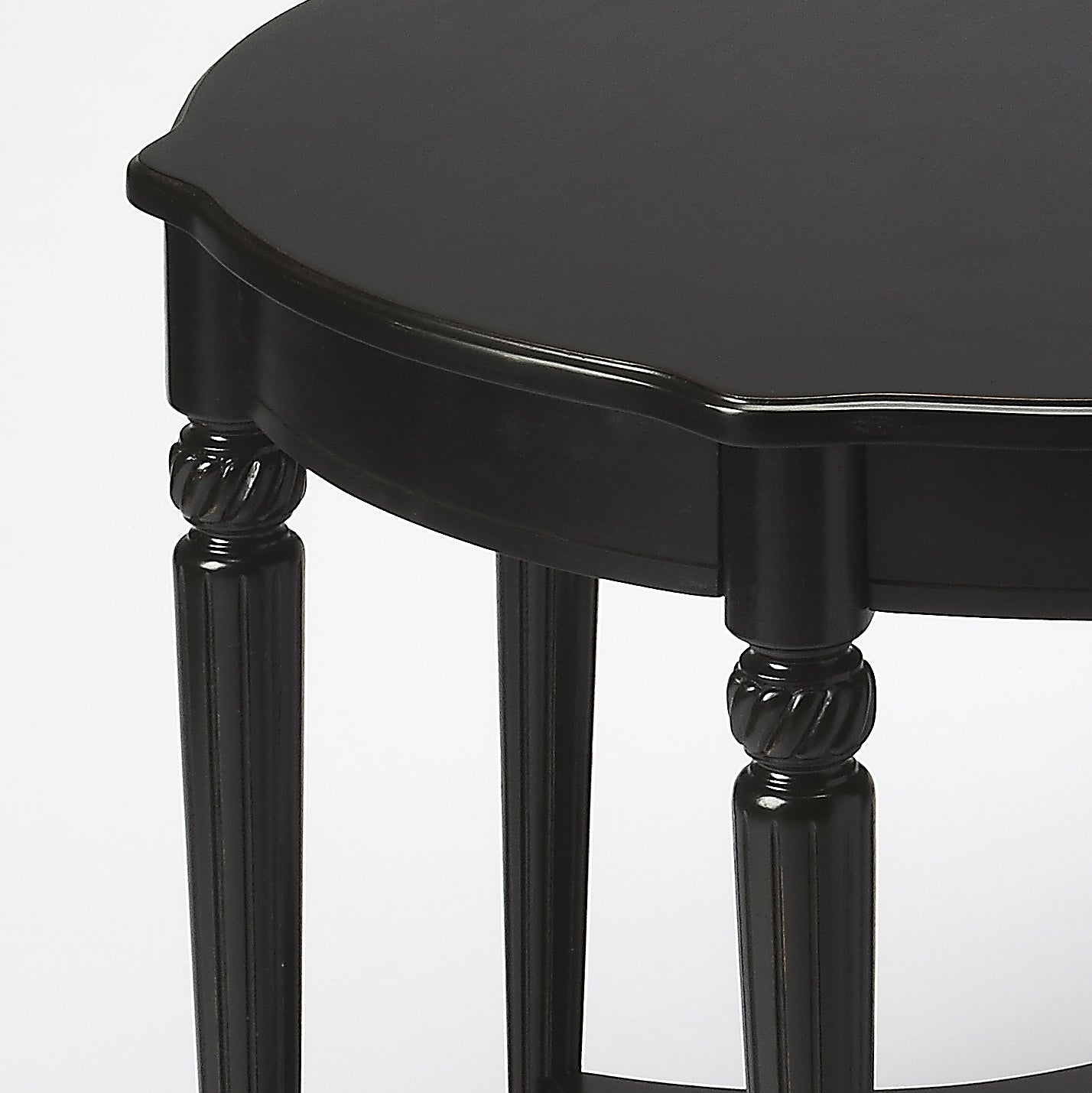Butler Specialty Company Bainbridge 28 in. W Round Wood Side Table with Lower Open Shelf, Black