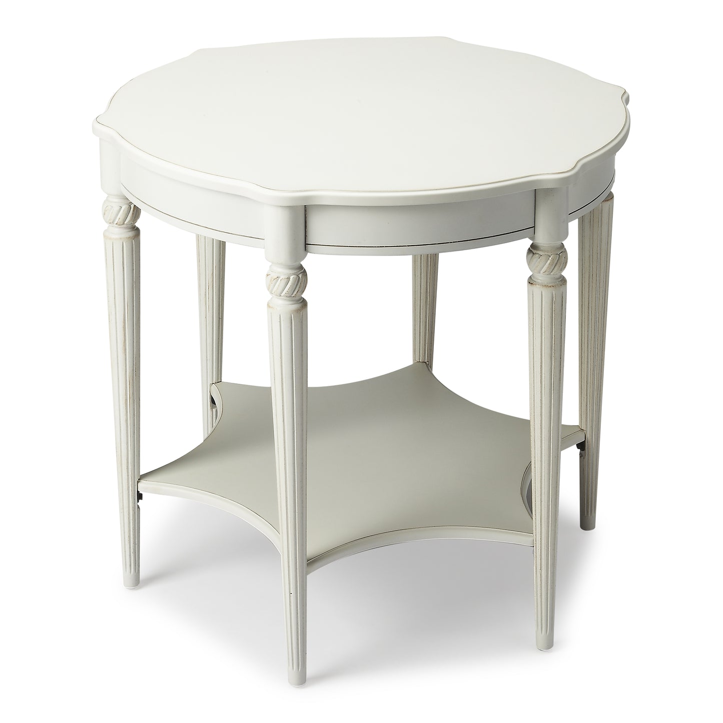 Bainbridge Round Side Table in White 0557222