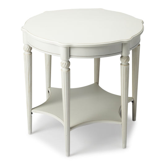 Bainbridge Round Side Table in White 0557222