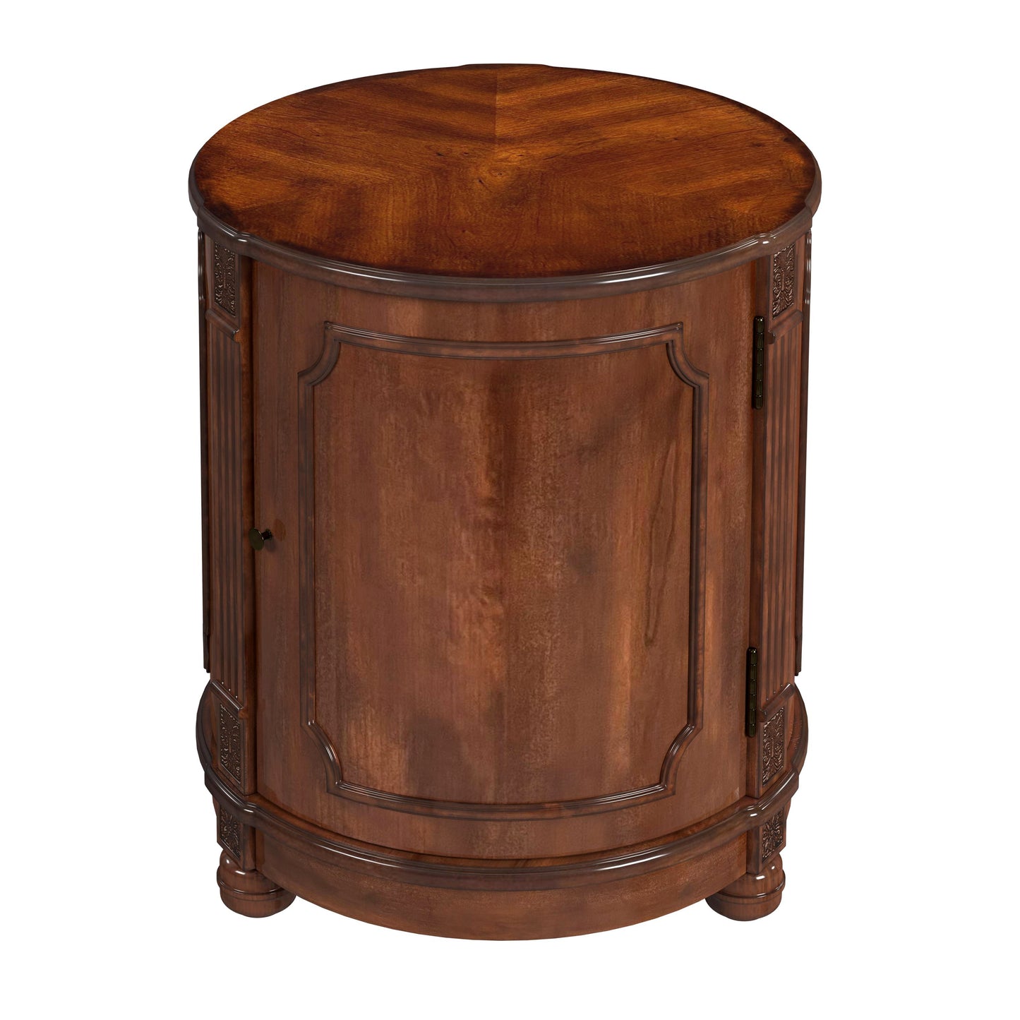 Thurmond Drum 20"W Drum Side Table in Medium Brown 0584011