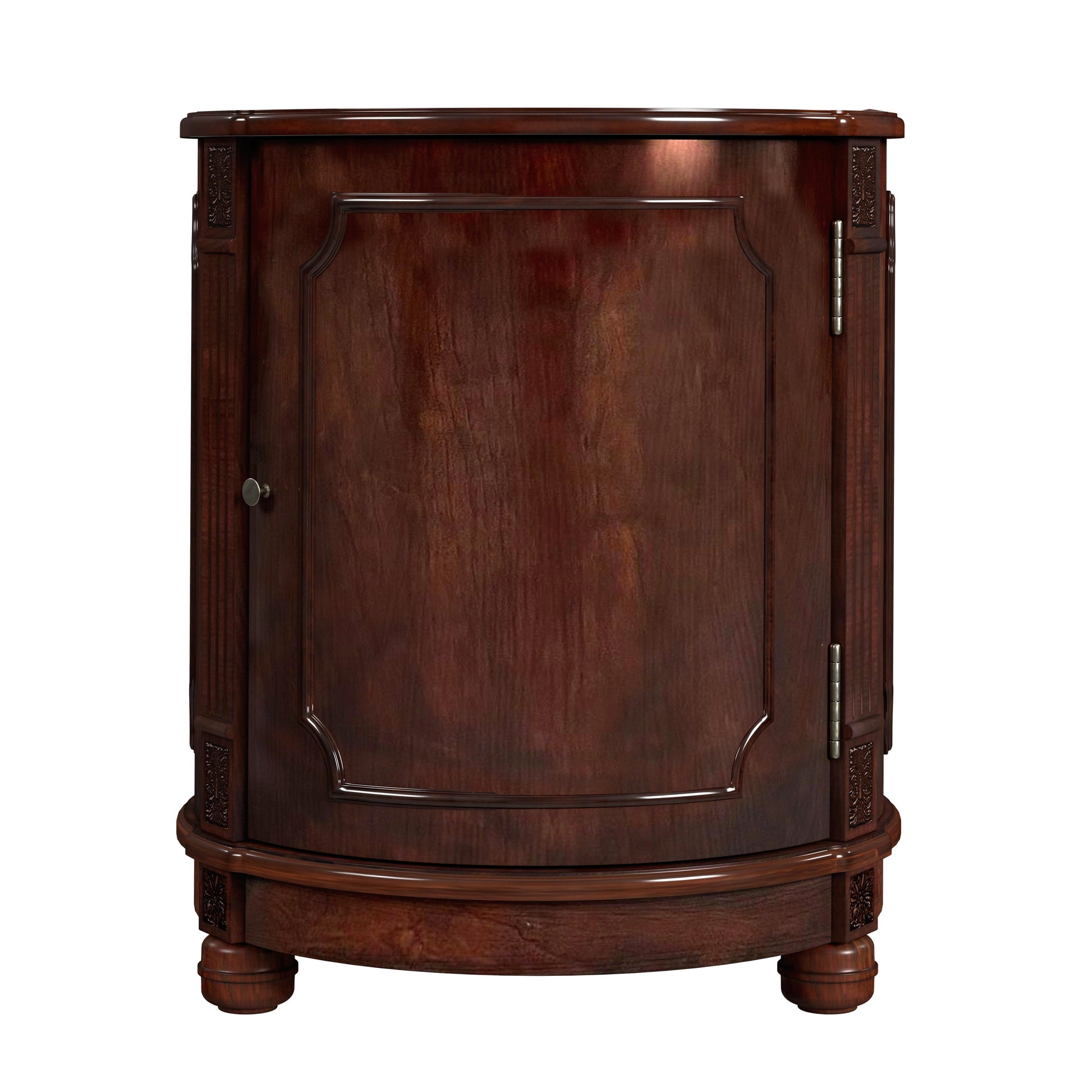 Butler Specialty Company Thurmond 20 in. W Round Wood Drum Side Table with 1 Door and 1 Shelf, Dark Brown