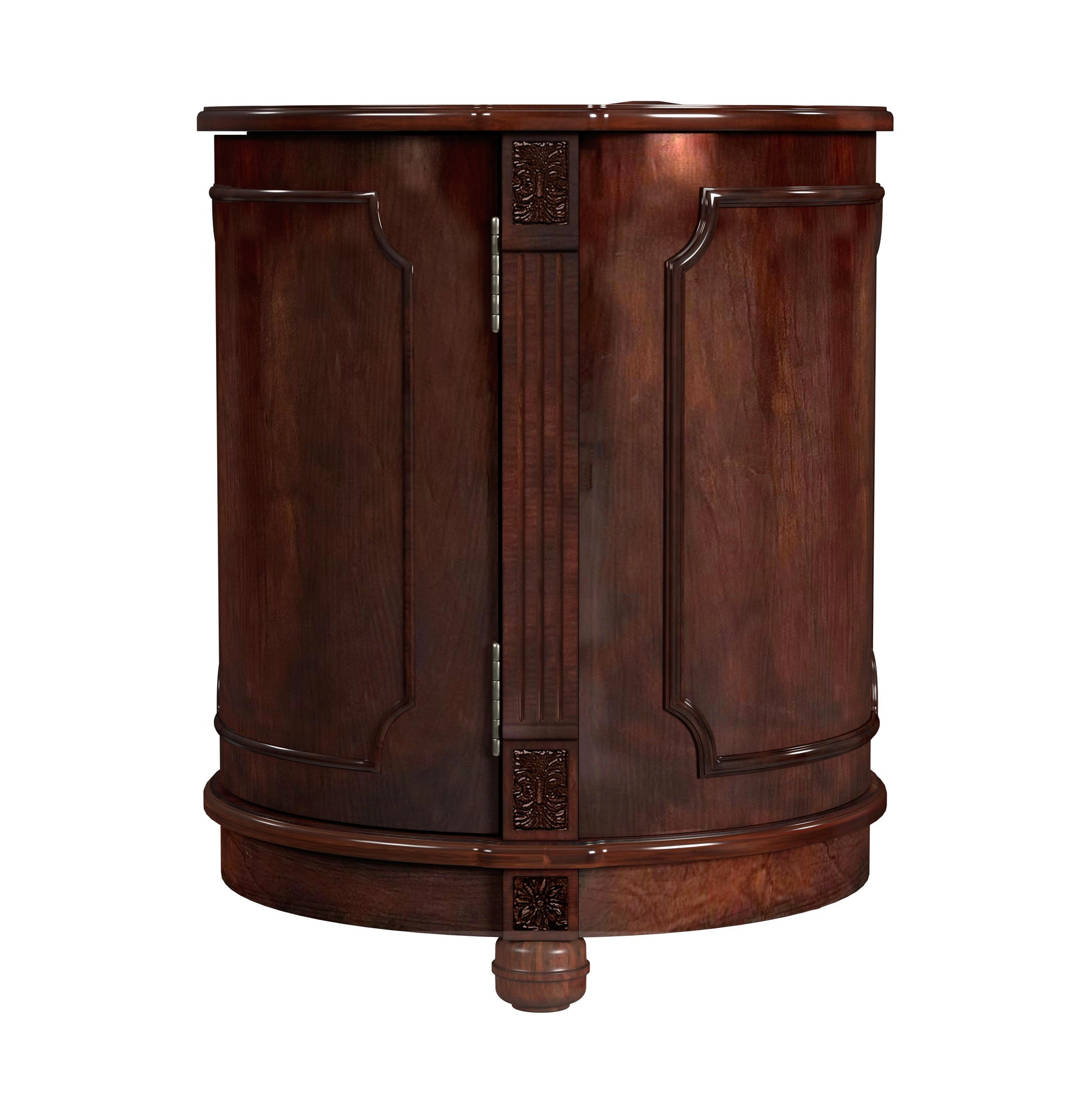 Butler Specialty Company Thurmond 20 in. W Round Wood Drum Side Table with 1 Door and 1 Shelf, Dark Brown