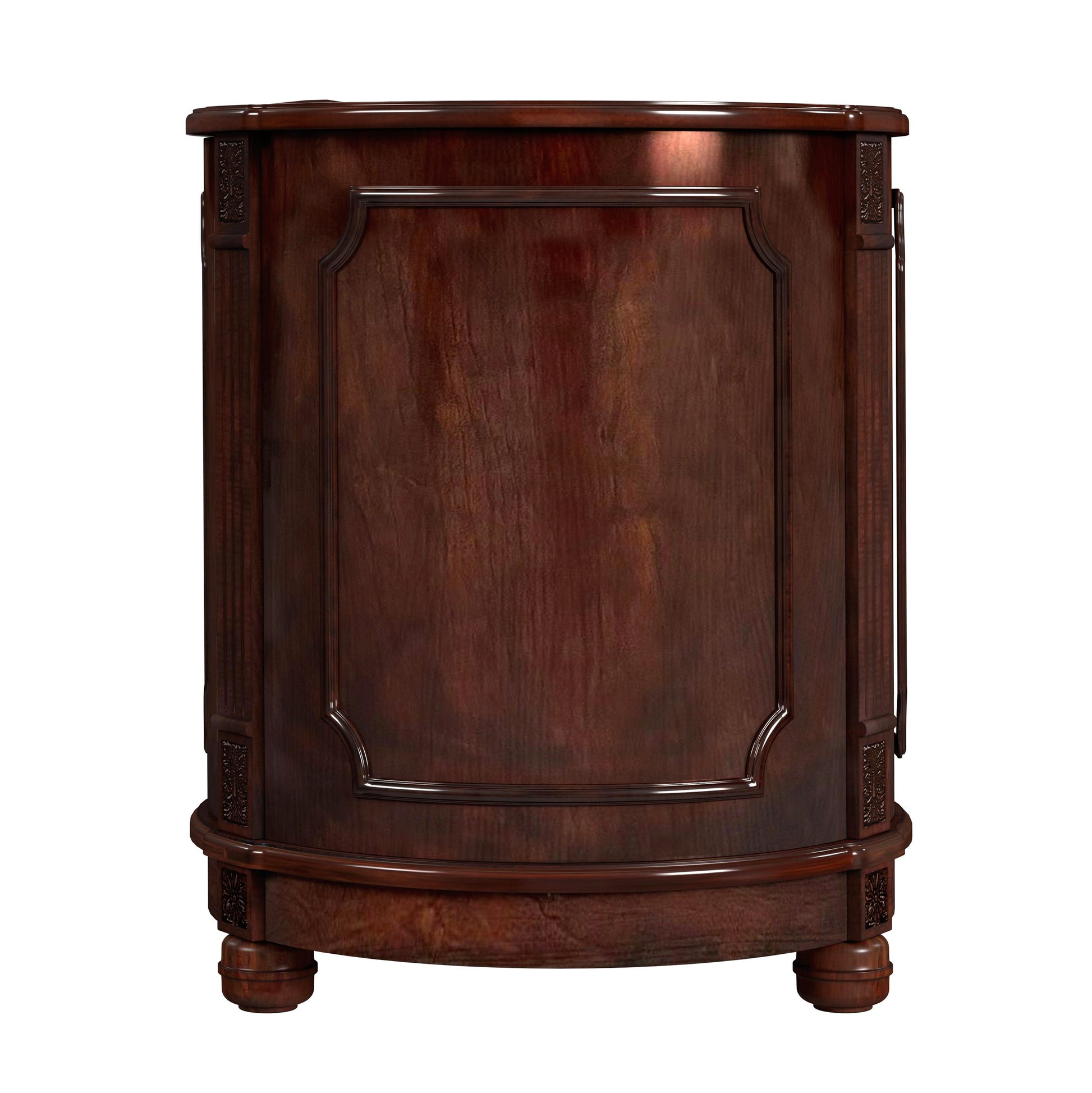 Butler Specialty Company Thurmond 20 in. W Round Wood Drum Side Table with 1 Door and 1 Shelf, Dark Brown