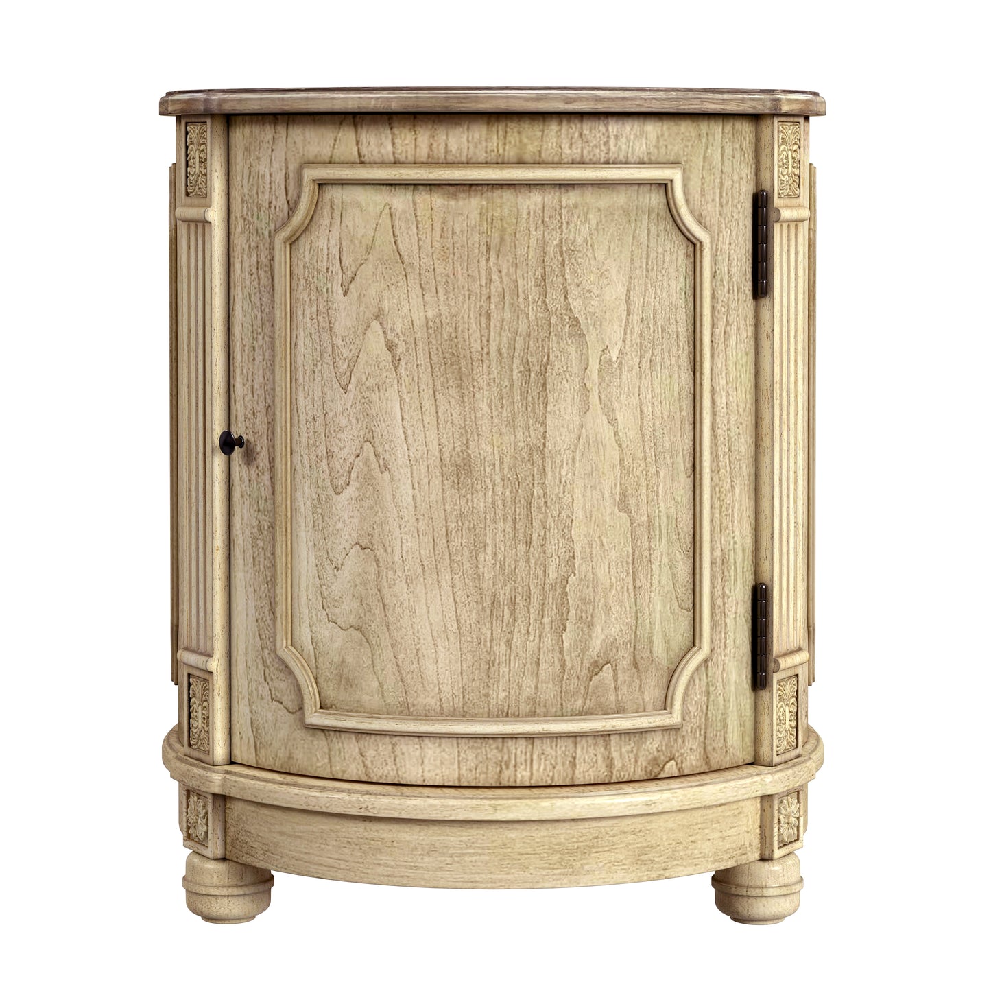 Butler Specialty Company Thurmond 20 in. W Round Wood Drum Side Table with 1 Door and 1 Shelf, Beige