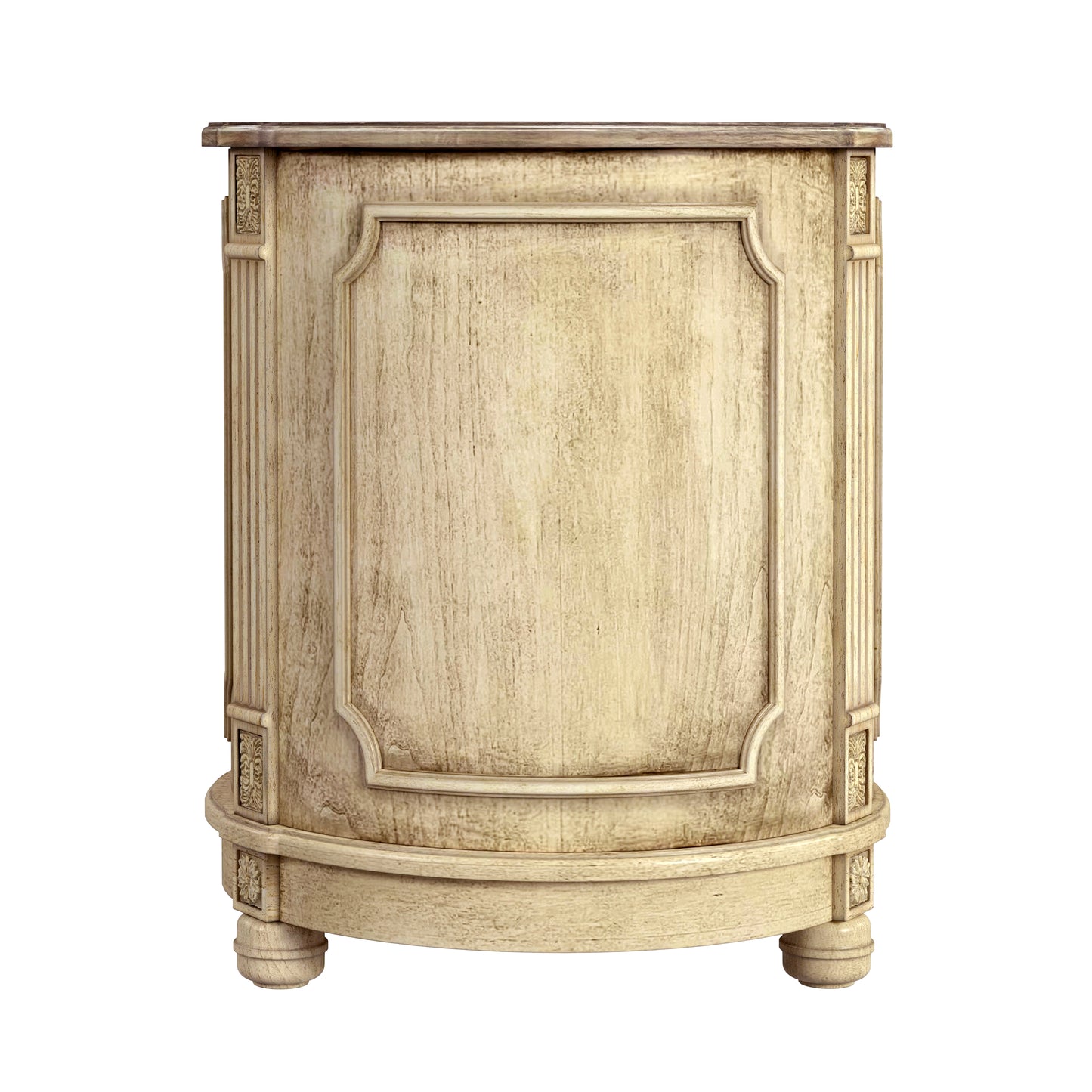Butler Specialty Company Thurmond 20 in. W Round Wood Drum Side Table with 1 Door and 1 Shelf, Beige