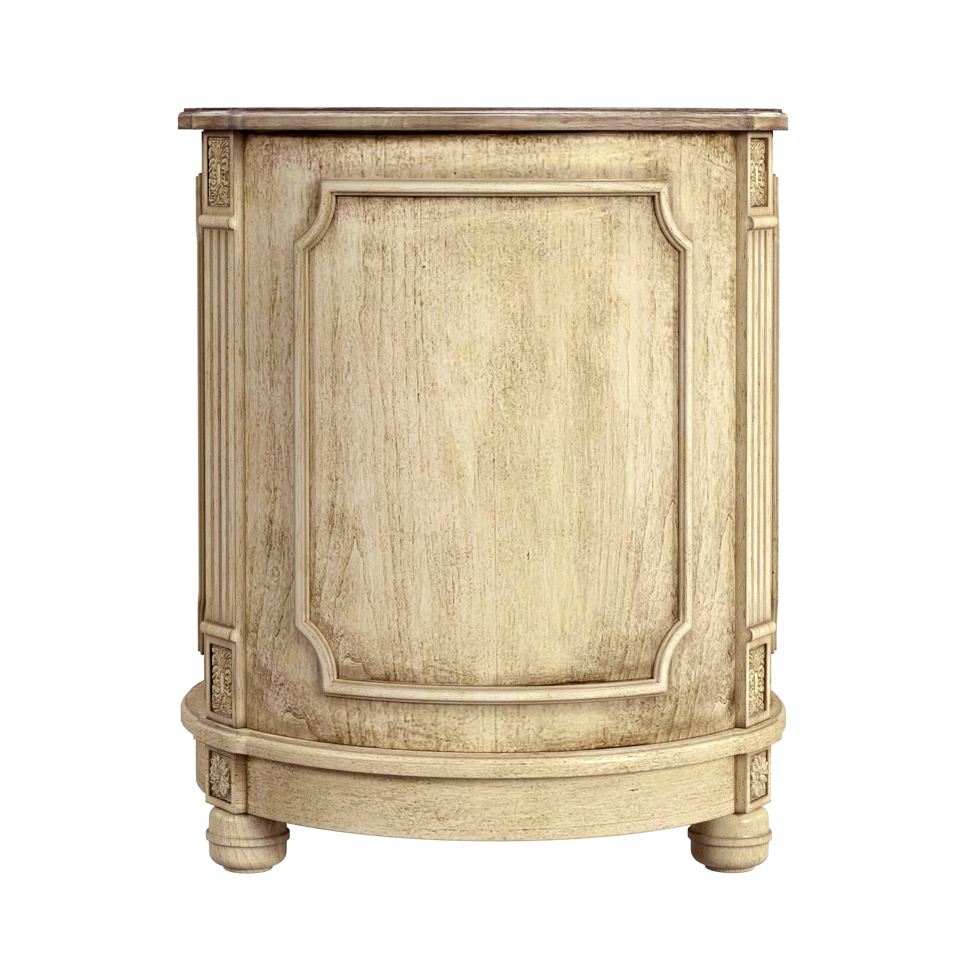 Butler Specialty Company Thurmond 20 in. W Round Wood Drum Side Table with 1 Door and 1 Shelf, Beige