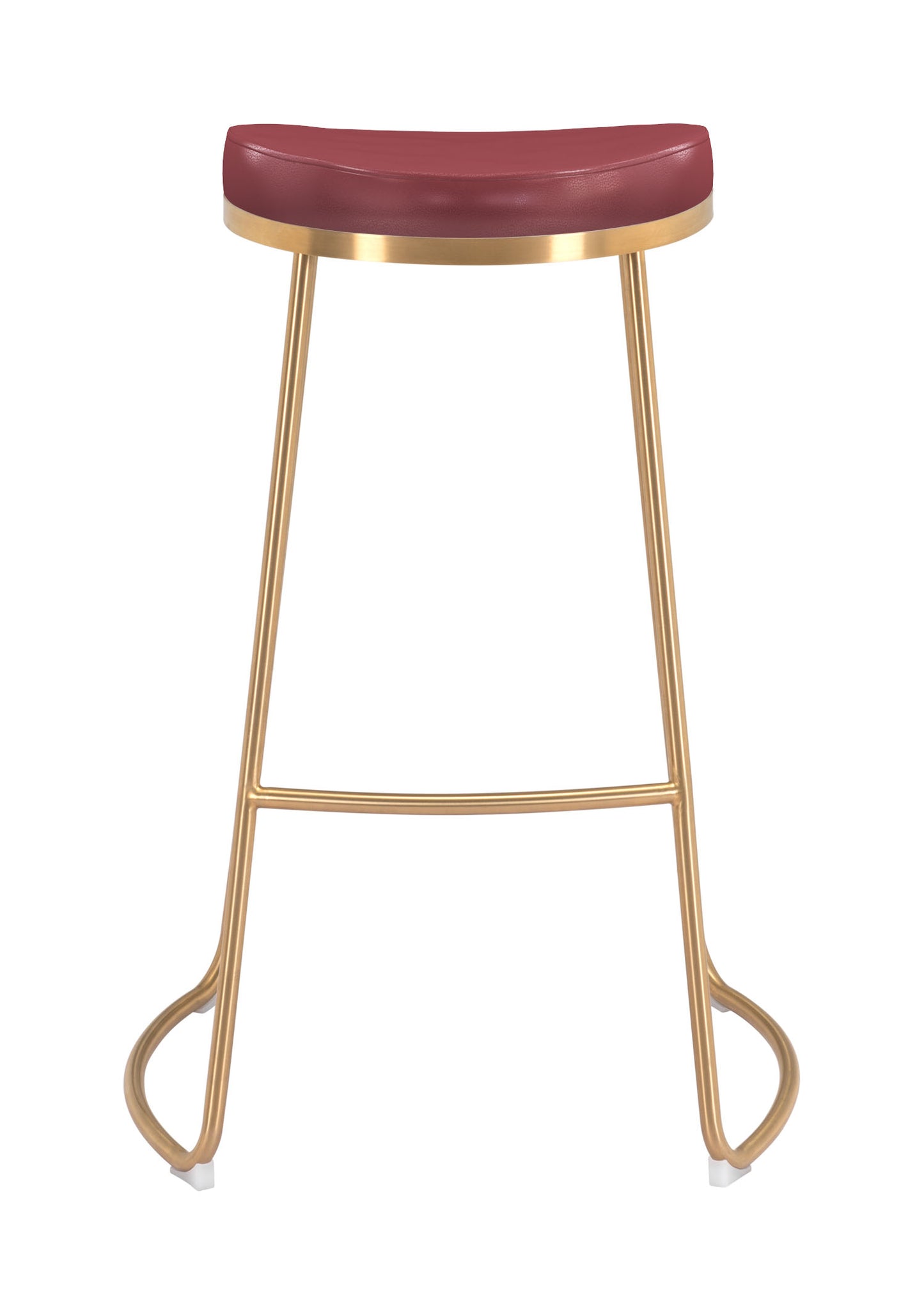 Bree Barstool (Set of 2) Burgundy & Gold