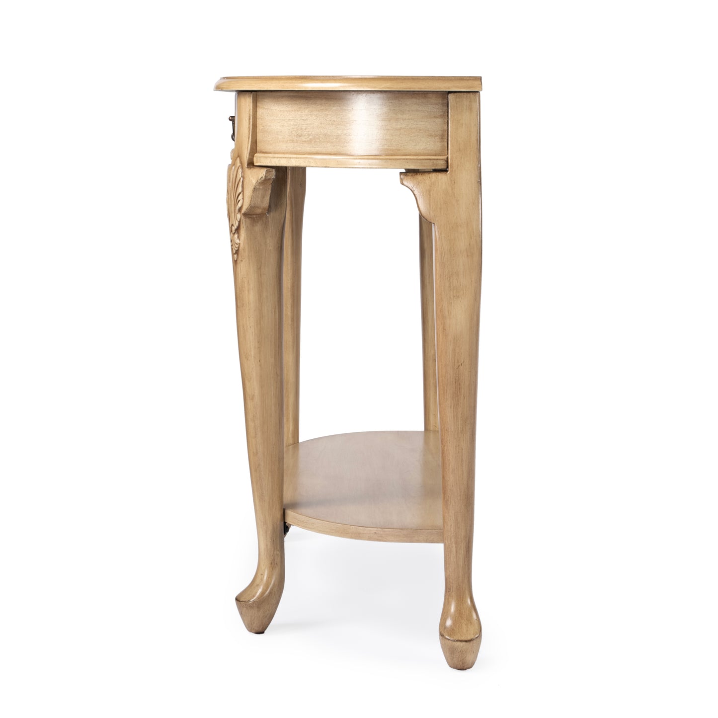 Kimball 36" Demilune Wood Console Table with Storage in Beige 0653424